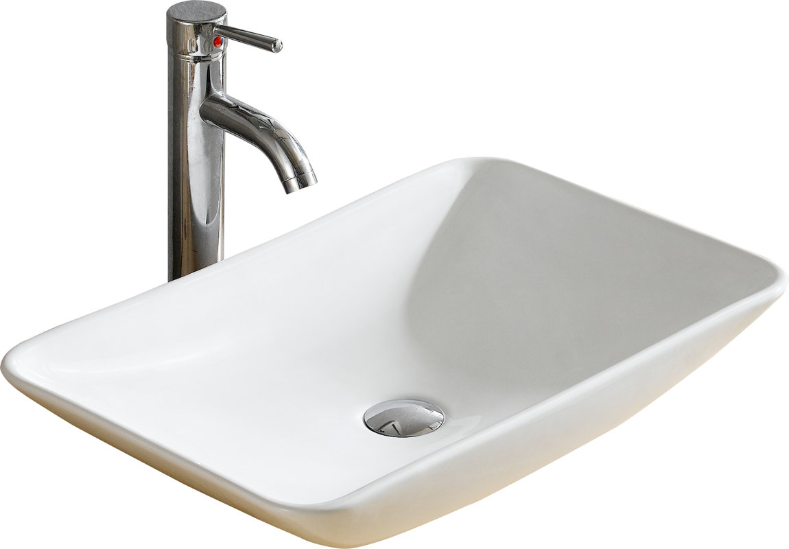 Fine Fixtures Modern Ceramic Rectangular Vessel Bathroom Sink & Reviews